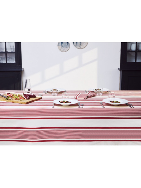 Cotton and Linen tablecloth Maïté Rouge tableware basque linen 