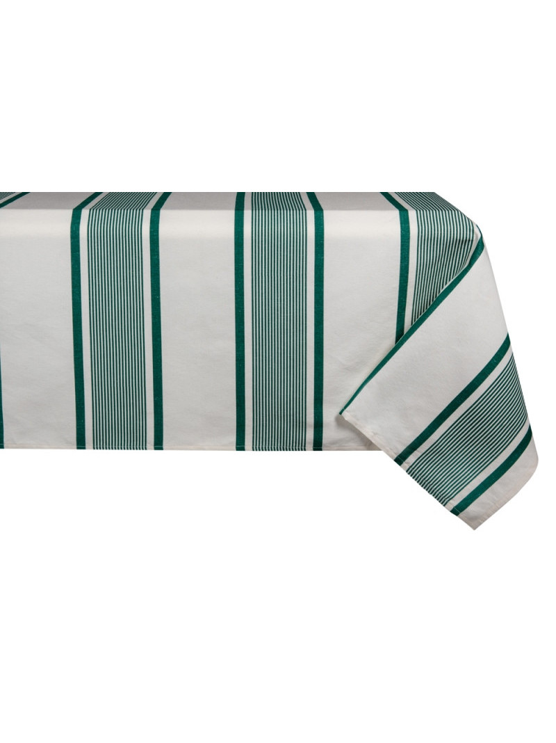 Cotton and Linen tablecloth Maïté Vert tableware basque linen 