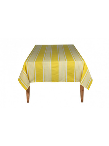 Cotton and Linen tablecloth Yvonne Jaune tableware basque linen 