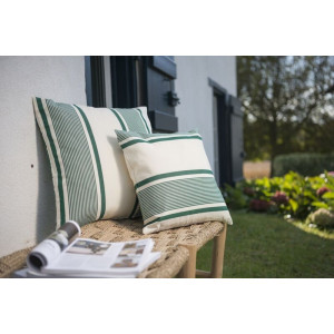 Cushion cover with zipper Maïté Vert basque household linen 