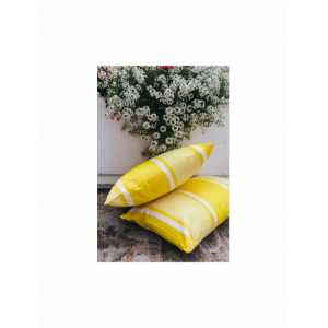 Cushion cover with zipper Yvonne Jaune basque household linen 