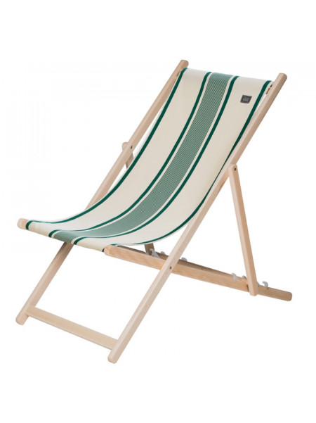 Transat Maïté Vert en tissu basque chaise longue chilienne basque